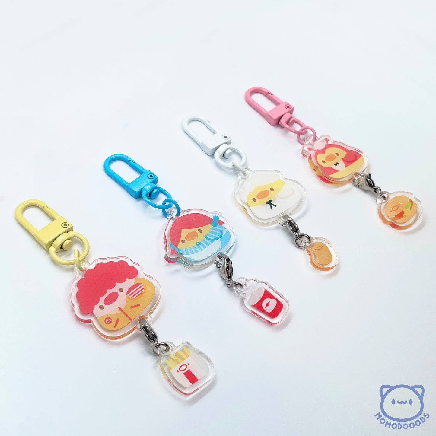 Dangle Keychain (Customisable): Fast Foood Ducks