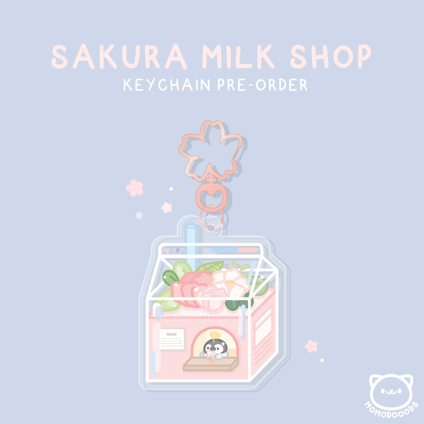 Keychain: Pengy's Sakura Milk Shop