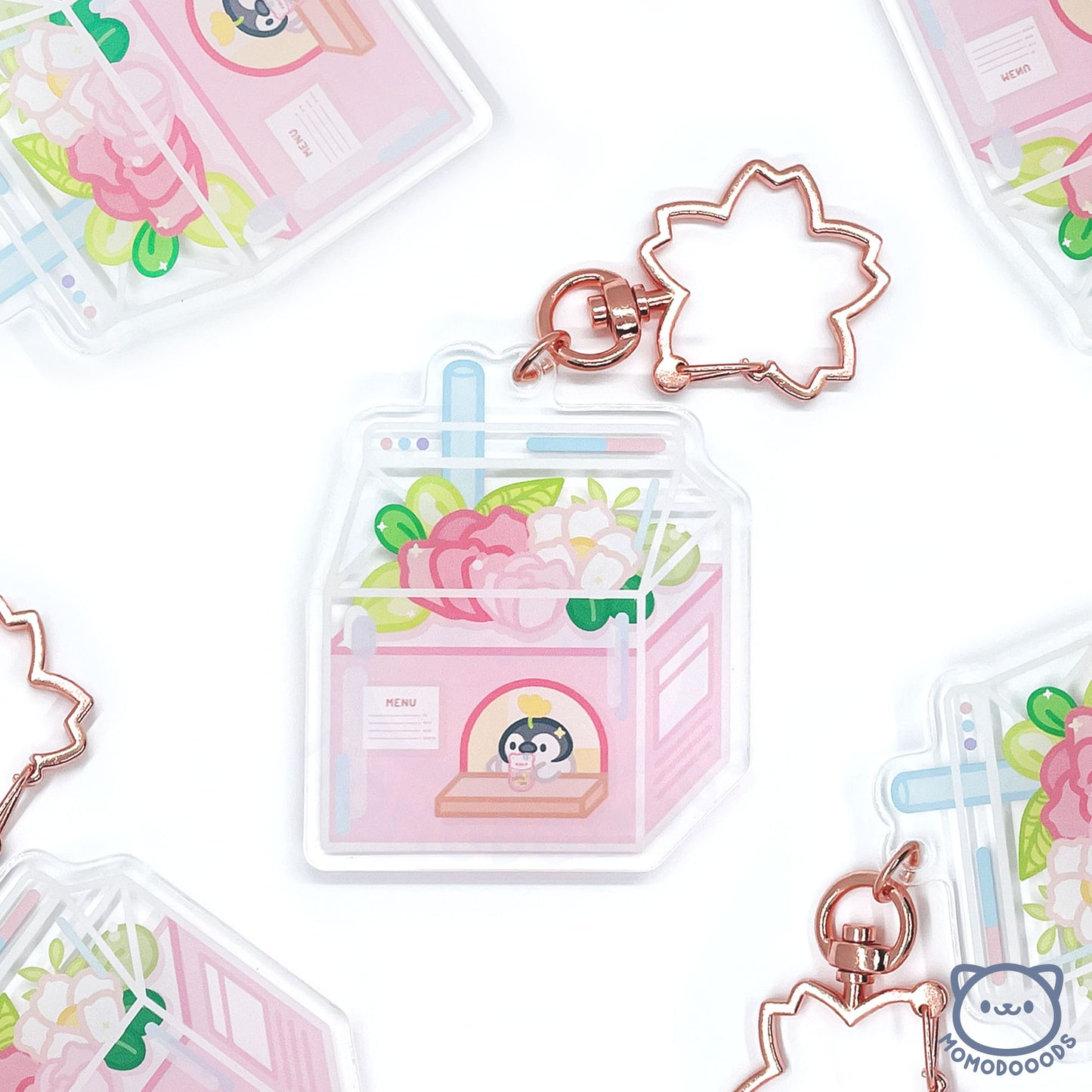 Keychain: Pengy's Sakura Milk Shop