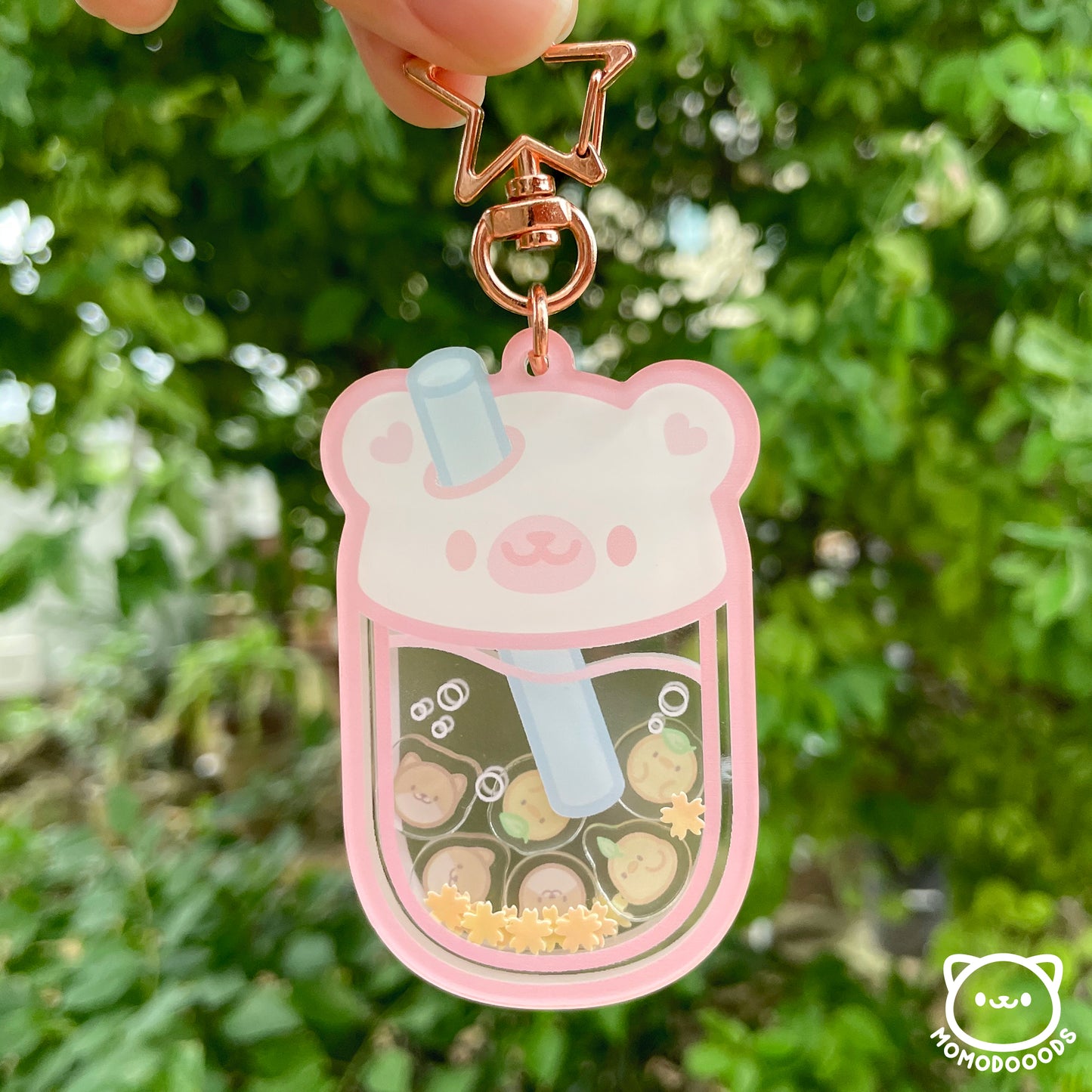 Bunny Boba Acrylic Shaker Keychain - The Artsy Whim