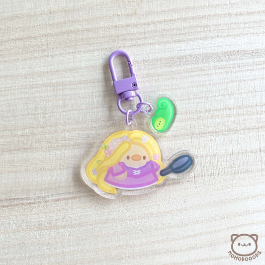 Dangle Keychain: Rapunzel & Pascal